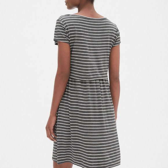 Maternity Stripe Layered Nursing T-Shirt Dress - Picture 2 of 4
